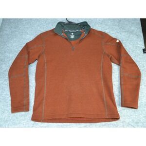 Kuhl Pullover 1/4 Zip‎ Sweater Men's Sz L Brown Knit Fleece Mountain Long Sleeve